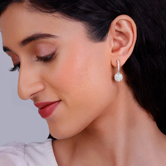 Silver Zircon Drizzle Drop Earrings - Image 2