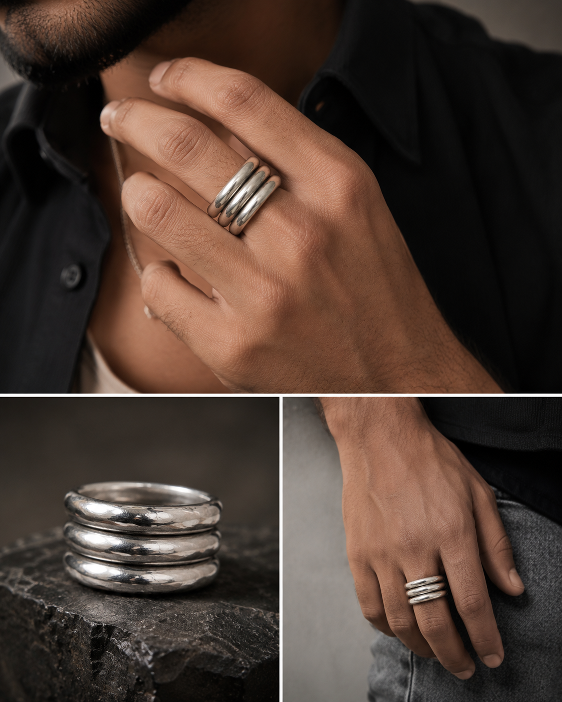 Raanga Triple Band Ring - Image 2