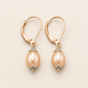 Rose Gold Pearl Drop Earrings