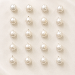 Classic White Pearl Stud Earrings Set