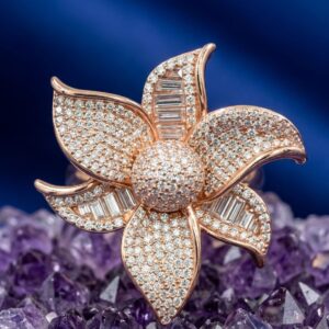 Rosé Lotus Sparkle Ring