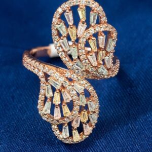 Rainbow Baguette Loop Ring