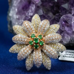Emerald Daisy Bloom Ring