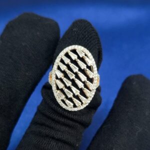 Celeste Lattice Oval Statement Ring