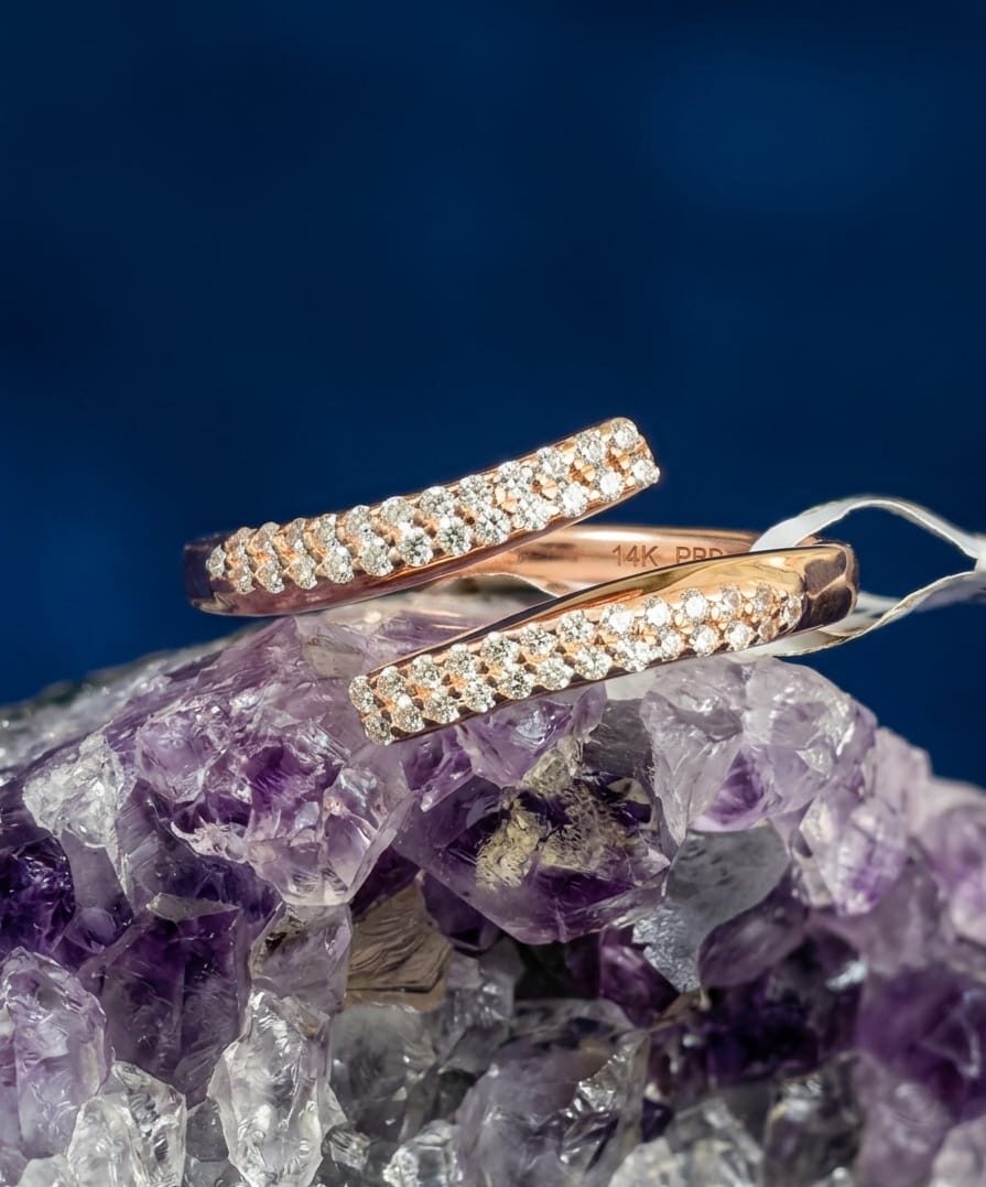Rosé Twist Pavé Band Ring
