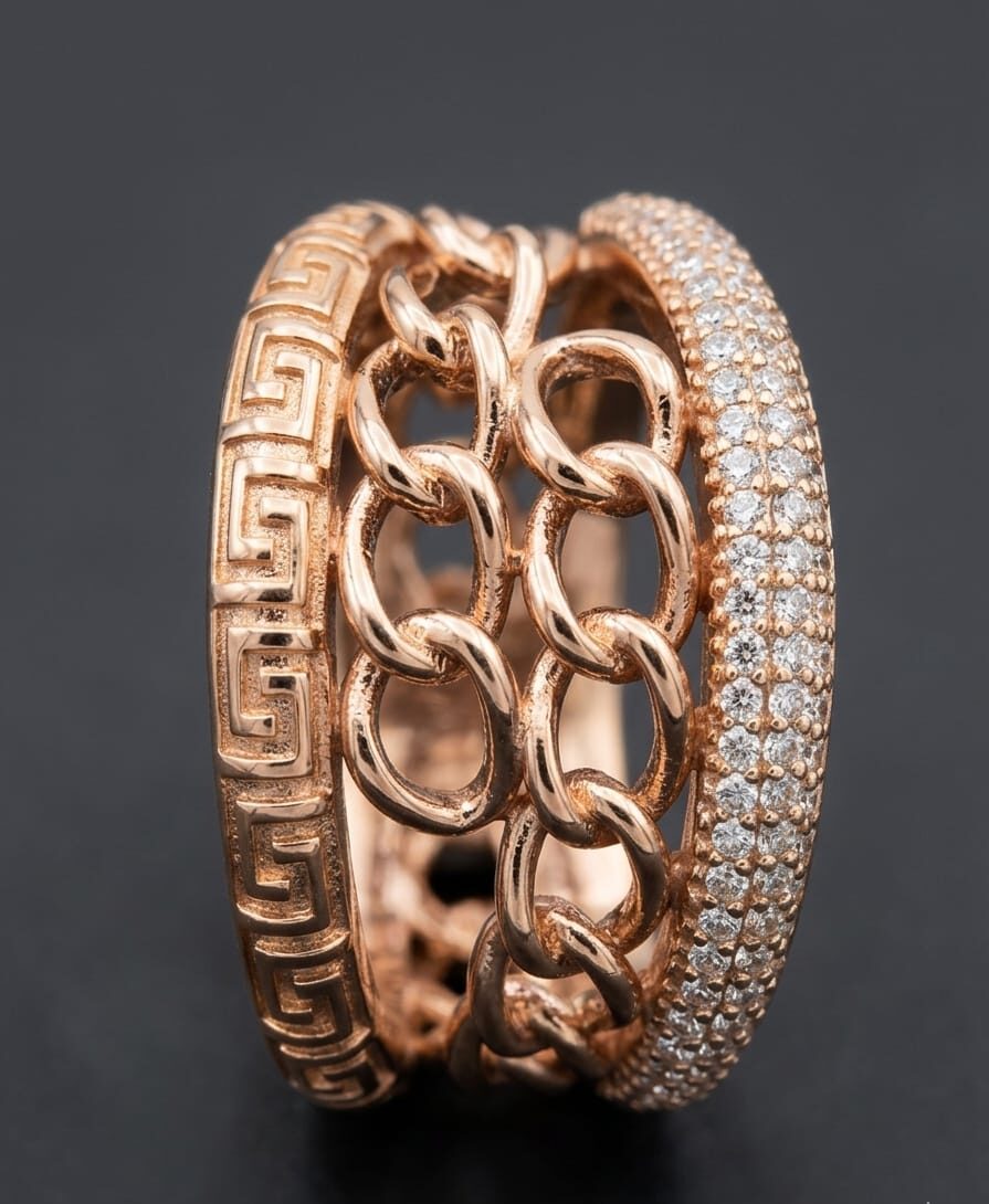 Imperial Chain Trio Ring