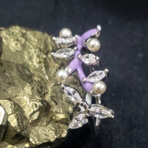 Lilac Pearl Vine Open Ring