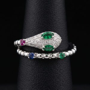 Emerald Serpent Wrap Ring