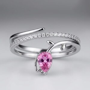 Pink Dewdrop Vine Ring