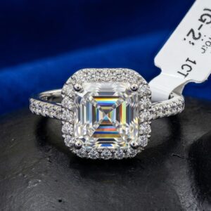 Royal Asscher Halo Ring