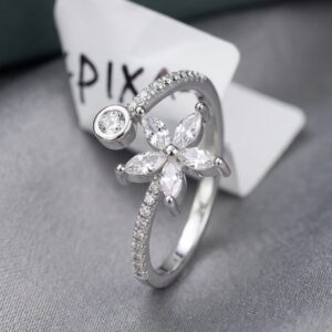 Crystal Blossom Open Ring
