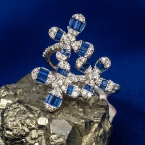 Sapphire Bow Cluster Ring