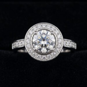 Classic Round Halo Solitaire Ring