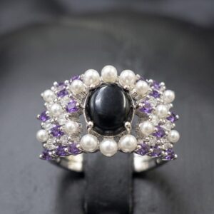 Pearl Black Stone Ring