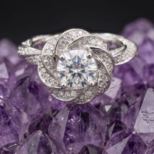 Swirl Solitaire Diamond Ring