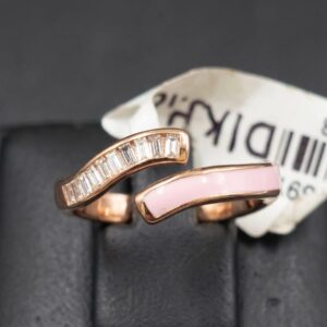 Pink Enamel Open Ring