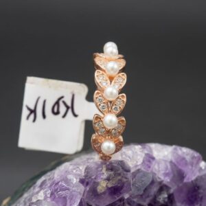 Pearl Leaf Band Ring