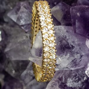 Golden Leaf Sparkle Band Ring