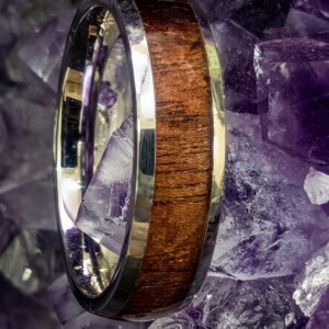 Walnut Inlay Luxury Band Ring