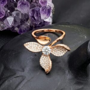 Crystal Petal Statement Ring