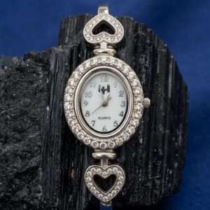 Silver Heart Crystal Bracelet Watch