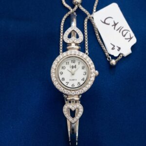 Silver Heart Chain Bracelet Watch