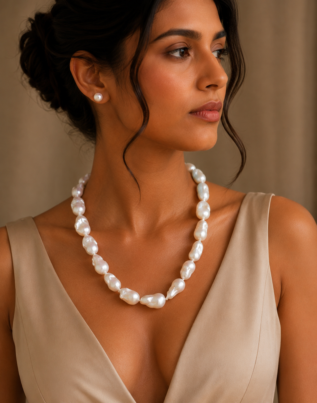 Baroque Pearl Statement Necklace - Image 2