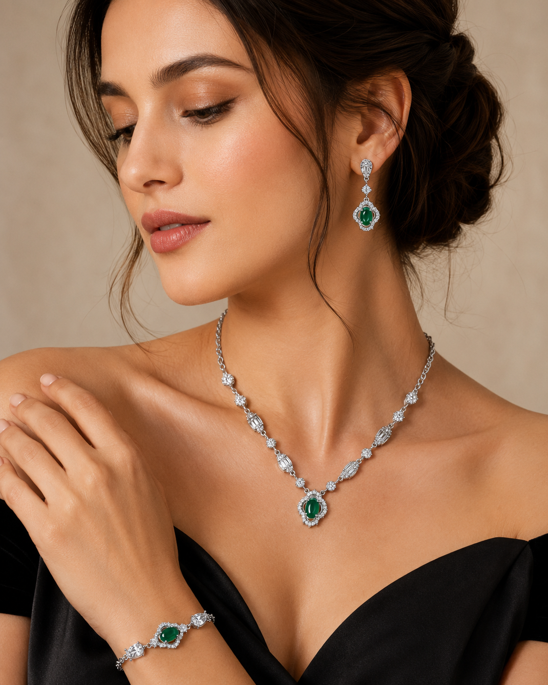 Imperial Emerald & Marquise Crystal Suite - Image 2