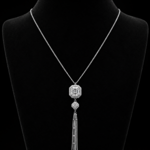 Silver Geometric Tassel Pendant Necklace
