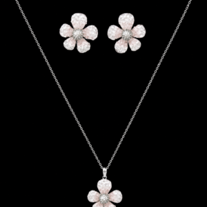 Pink Floral Necklace Set