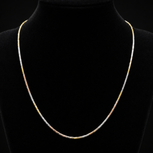Tri-Tone Sleek Chain Necklace
