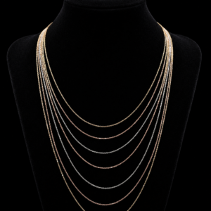 Tri-Tone Multi Layer Chain Necklace