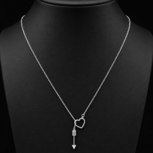 Silver Heart Arrow Necklace