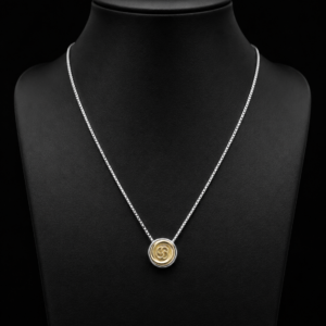 Two Tone Round Charm Necklace