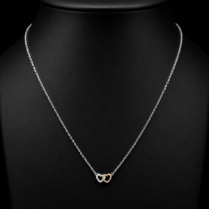 Dual Heart Silver Necklace