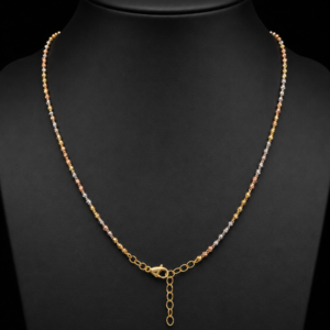 Tri-Color Beaded Chain Necklace