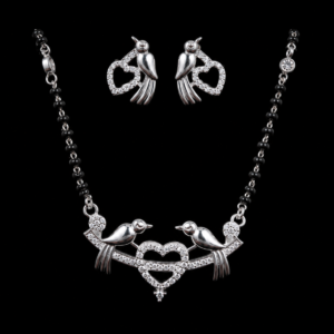 Whimsical Lovebirds & Heart Mangalsutra Set