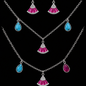 Bohemian Rhapsody Fan & Turquoise Charm Set