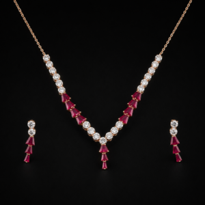 Ruby Radiance Crystal Necklace Set