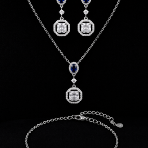 Royal Sapphire & Geometric Crystal Jewelry Set