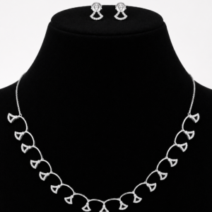 Cascade Art Deco Fan Wave Necklace Set