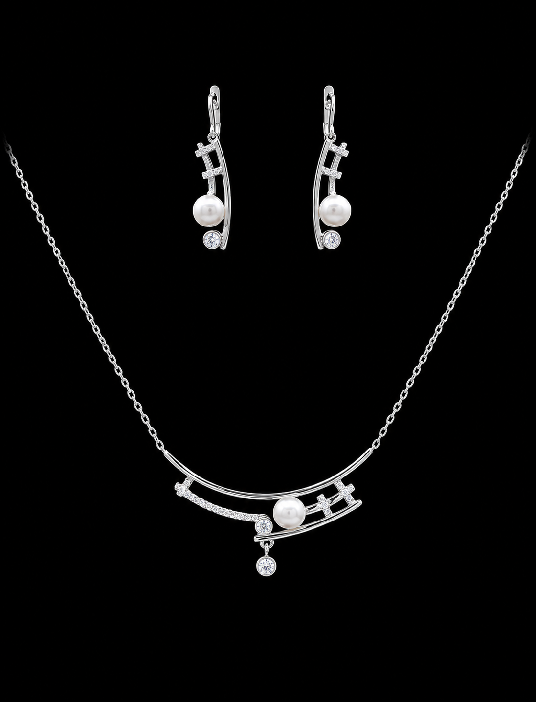 Abstract Geometric Floating Pearl Suite
