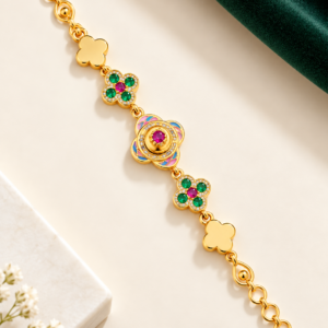 Enamel Floral Station Bracelet