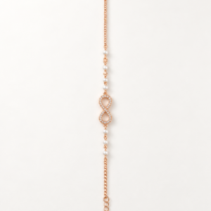 Rose Gold Pearl & Pavé Infinity Chain Bracelet