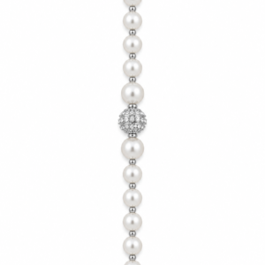 Sterling Silver Pearl & Sparkle Bead Bracelet