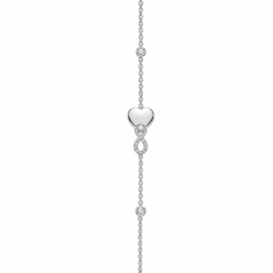 Sterling Silver Heart & Infinity Charm Chain Bracelet