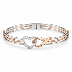 Infinity Heart Dual Tone Bracelet