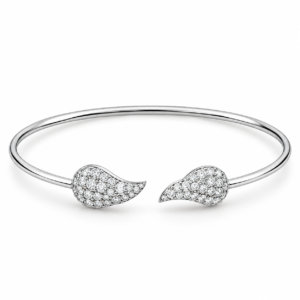 Angel Wings Diamond Open Cuff Bracelet