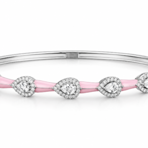 Pink Elegance Diamond Silver Bracelet