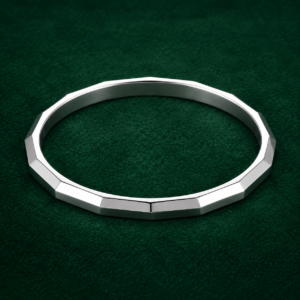 Men's Geometric Faceted Silver Kada